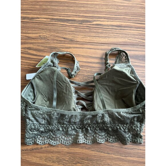 I Fashion olive green lace bralette size S/M NWT - Picture 2 of 5
